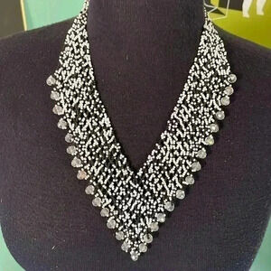 Guatemalan hand, beaded collar statement, necklace